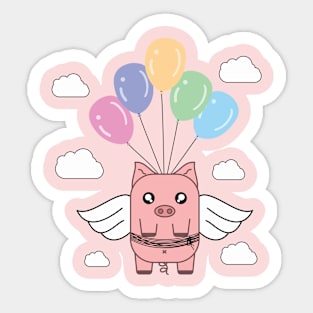cute flying pig Sticker